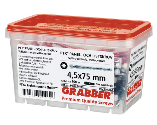 PTX panel- och listskruv, självborrande, lackerad, cirka 100 stycken, 4,5x75 millimeter