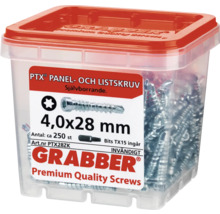 Grabber Premium Quality skruvar i behållare, storlek 4,0x28 mm
