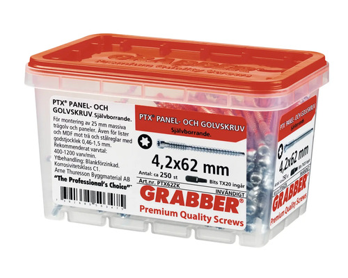 Skruvar för paneler och golv 4,2x62 mm i transparent låda
