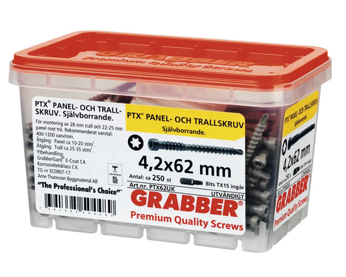 Grabber PTX Panel- och trallskruv 4,2x62 mm i behållare