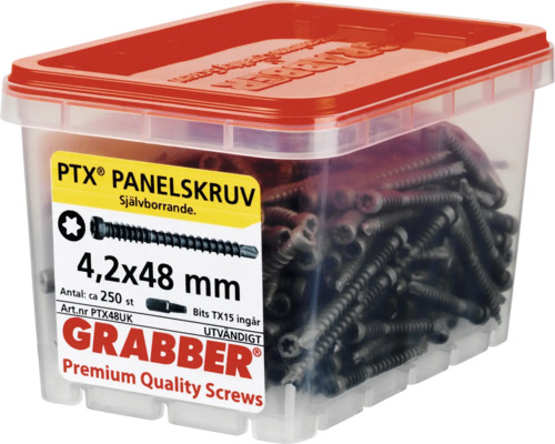 Förpackning med självborrande PTX panelskruv, 4,2 x 48 millimeter, för utomhusbruk