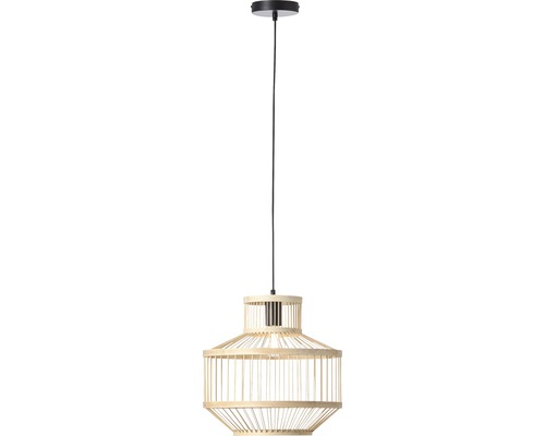 Hänglampa med skärm av träribbor