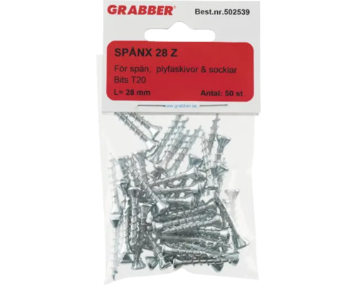 Grabber Spanx 28 Z skruvar, 28 mm, 50 stycken