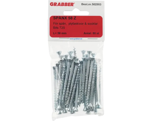 Grabber Spanx 58 Z skruvar, 58 mm, 50 stycken