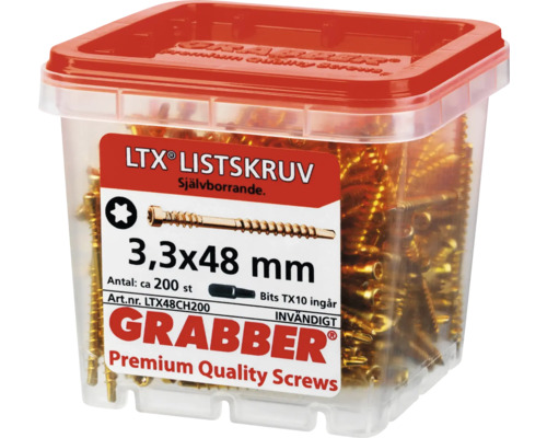 Skruvar i behållare, cirka 200 stycken, 3,3 x 48 millimeter