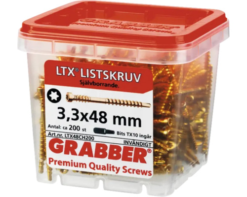 Grabber LTX skruvar 3,3x48 mm i behållare