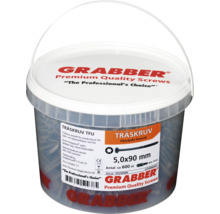 Grabber träskruvar TFU 5,0x90 mm i hink, cirka 600 stycken