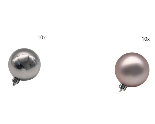 Julgranskulor LAFIORA plast 20-pack Ø8cm rosa Tio julgranskulor