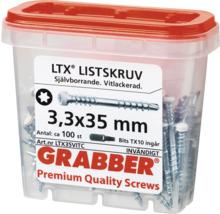 Grabber LTX skruvar 3,3x35 mm i transparent låda