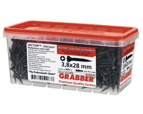 Grabber skruvar i behållare, 3,8x28 millimeter