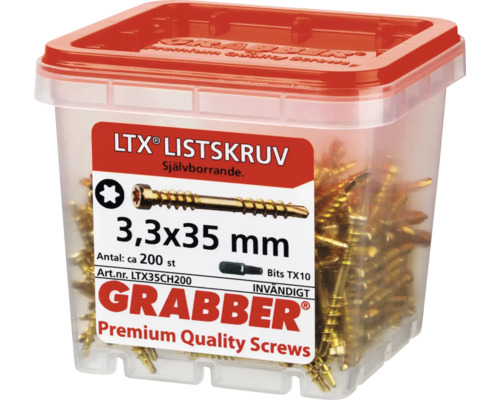 Förpackning med självborrande träskruvar, 3,3 x 35 millimeter, cirka 200 stycken