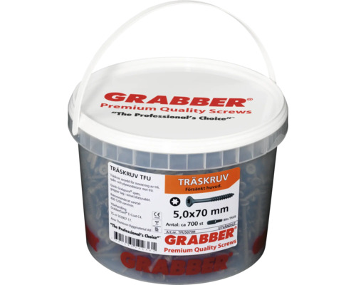 Hink med träskruvar, storlek 5,0x70 millimeter