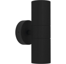 Svart vägglampa med räfflad yta