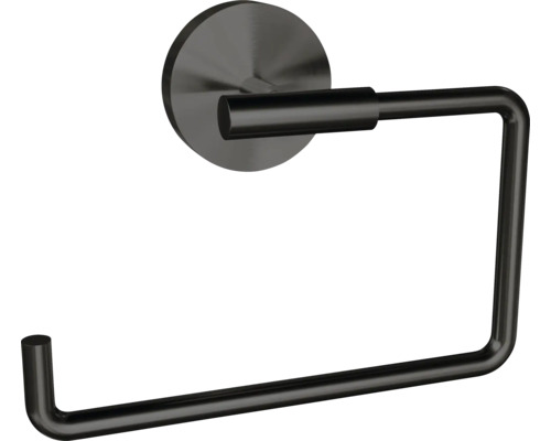 Toalettpappershållare REIKA Saku grafit gun metal borstad rund utan lock Toalettpappershållare för väggmontering