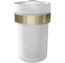 Tandborstmugg i glas och metall