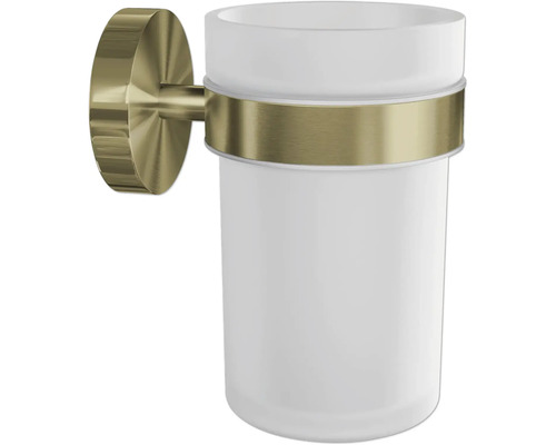 Vägghängd mugghållare för tandborstar med glasbehållare för förvaring av tandborstar