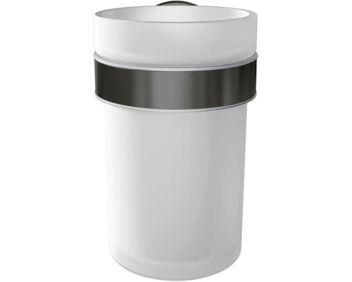 Vit badrumspapperskorg med metallband