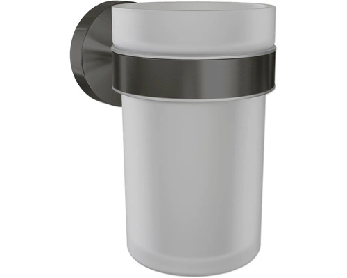 Vägghängd tandborstmugghållare med glas