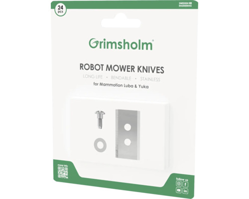 Grimsholm robotgräsklipparknivar, 24 stycken, för Mammotion Luba och Yuka
