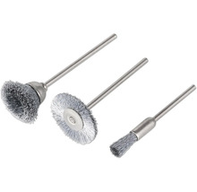 Set med stålborstar med skaft för borrar och slipmaskiner