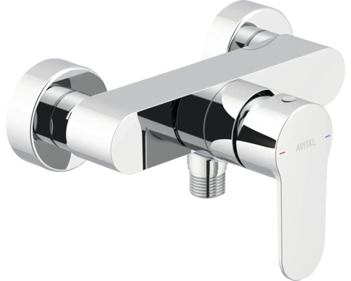 Duschblandare för väggmontage av metall med ettgreppsblandare