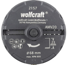 Wolfcraft AMV20 notfräs med en diameter på 68 mm, maximalt 800 varv per minut