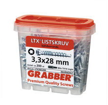 Grabber LTX skruvar 3,3x28 mm i transparent plastlåda
