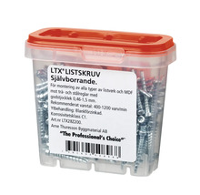 Förpackning med självborrande LTX® Listskruv skruvar