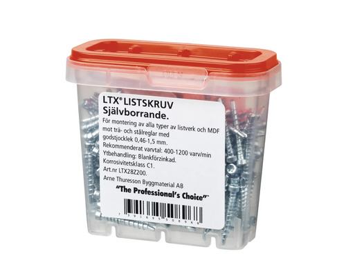 Förpackning med självborrande LTX® Listskruv skruvar