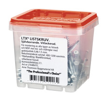 LTX träskruvar i transparent låda med rött lock