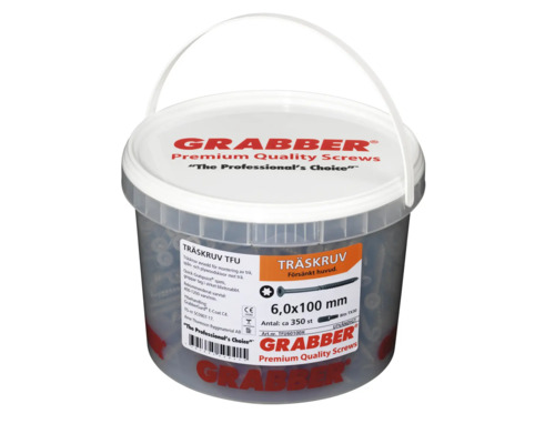 Hink med träskruvar, 6,0 x 100 millimeter