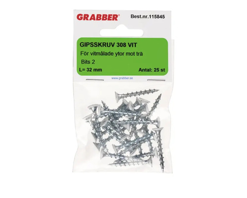 Förpackning gipsskruv, 32 millimeter, 25 stycken