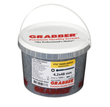 Hink med Grabber Premium kvalitetsskruvar, 4,2x48 mm, cirka 1200 stycken