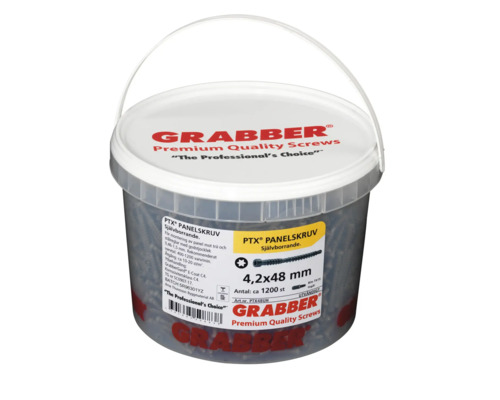 Hink med Grabber Premium kvalitetsskruvar, 4,2x48 mm, cirka 1200 stycken