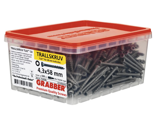 Skruvar i transparent burk med rött lock