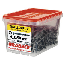 Grabber trallskruv 4,3x58 millimeter i behållare