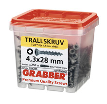 Grabber Trallskruv träskruvar 4,3x28 mm i transparent låda