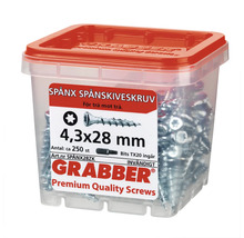 Spånskivesskruv 4,3x28 mm i transparent plastlåda