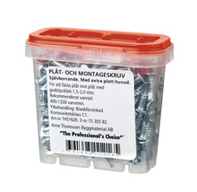 Plåt- och montageskruvar i behållare