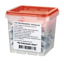 CTX Betongskruv i transparent plastlåda med rött lock