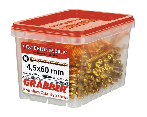 Betongskruvar 4,5x60 mm i förvaringsbehållare