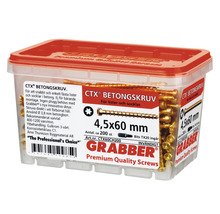 Grabber betongskruvar 4,5x60 mm i transparent låda