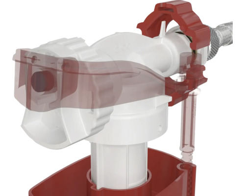 Toalettfyllningsventil med rött fäste