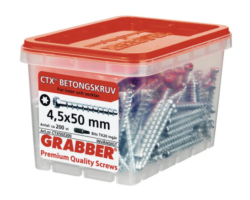 Skruvar i behållare, storlek 4,5x50 millimeter