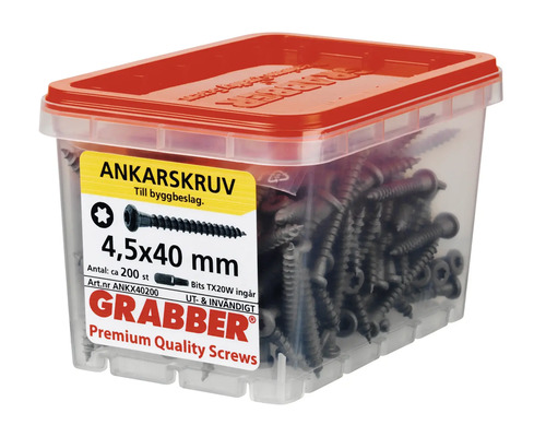 Grabber ankarskruv 4,5x40 mm i behållare