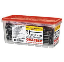 Grabber plåt- och montageskruv 5,2x110 mm i transparent låda