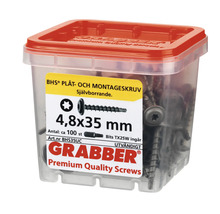 Grabber plåt- och montageskruv 4,8x35 mm i plastlåda