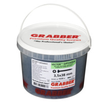 Hink med Grabber Premium Quality skruvar, storlek 3,5x38 mm, cirka 1630 stycken