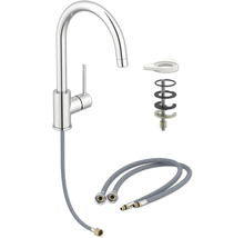 Köksblandare med flexibla anslutningsslangar och fästmaterial