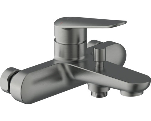 Badkarsblandare AVITAL Claro eco antracit gun metal matt vattensparande Enkel badrumsblandare för väggmontering